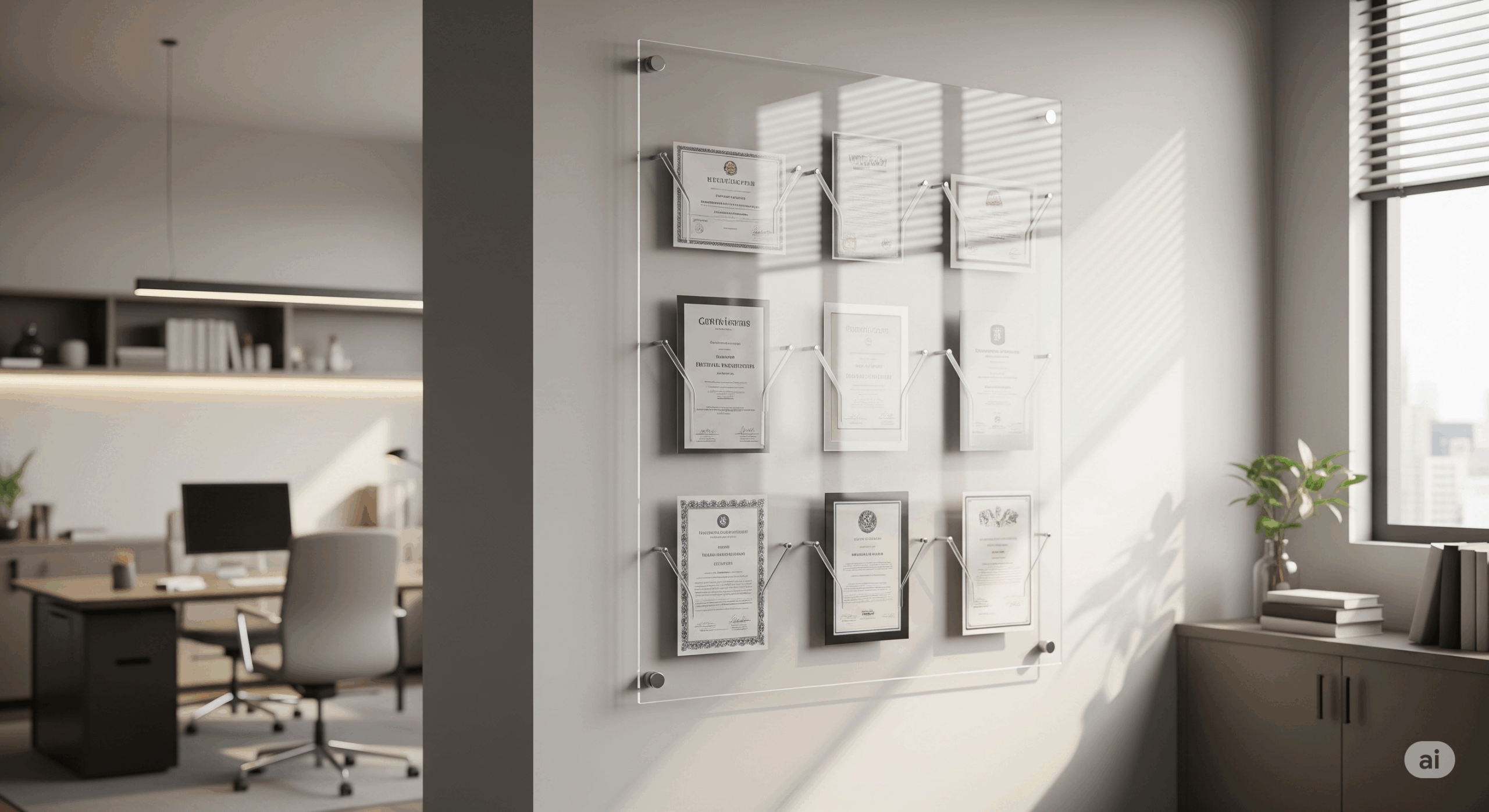 Displays de Parede para Certificados e Premios